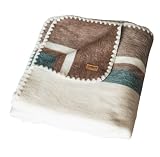 INTI REPUBLIC Alpaca Wool Throw Blanket | Ultra Soft, Lightweight, Warm, Breathable, Non-Itchy | Classic, Elegant-Minimalist Design for Bed, Couch, Travel, or Gift | 64' L x 45' W (Earth Tones)
