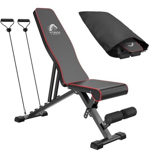 Dskeuzeew Weight Bench with Storage Bag, 7 Backrests Adjustable Workout