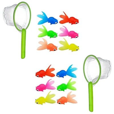 TOYANDONA 2 Juegos para Niños de Juguete de Baño de Pesca Peces de Colores Artificiales de Acuario Peces Flotantes Falsos con Red de Aterrizaje para Niños Pequeños Piscina Playa Fiesta | Ya disponible en tu tienda friki favorita! En mundofriki.es!