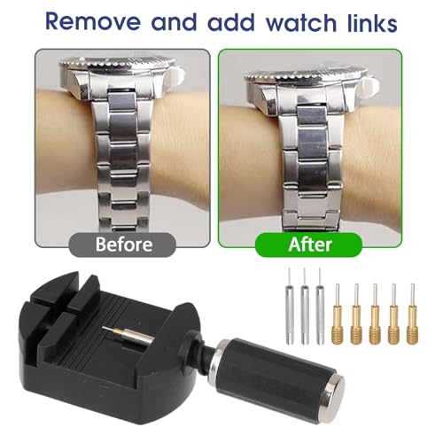 Styquenzer Uhrenarmband Reparatur Werkzeug Set, 11-teilig, Schwarz, Metall, Schnalle, Wasserfest, Uhren-Reparatur- und Größenänderungswerkzeuge, Tauchen, Workshop, Home