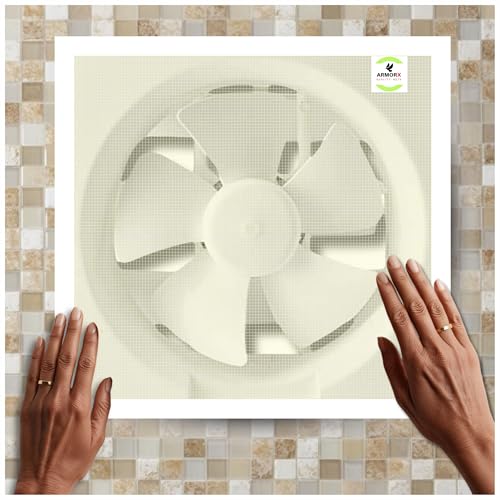 Image of ARMORX Mosquito Net for Exhaust Fan, Bathroom, Kitchen & Ventilation Window | Pre Stitched Ready-to-Use | Blocks Mosquitoes Insects Lizards | Cream - 40x45 cm / 16x18 inch