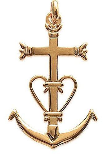 Pendentif en Plaqué Or - Croix de Camargues - Bijoux Femme Homme Mixte