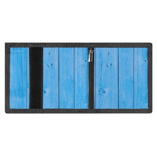 Blue Bright Wood Grain Print Wallet for Men, 8 Credit Card Holder Slim Minimalist Front Pocket Small Mens Bifold Wallets3