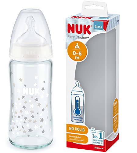 NUK First Choice+ Glasflasche | 0-6 Monate | Temperaturkontrolle |...