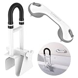 Bathtub Grab Bars with Suction Grab Bars, YuanDe 20x6 Inch Adjustable Bathtub Safety Rail Height & Width, Heavy Duty Tub Handle Grab Bar, Bath Handles Clamp for Elderly Seniors Injury Disabled