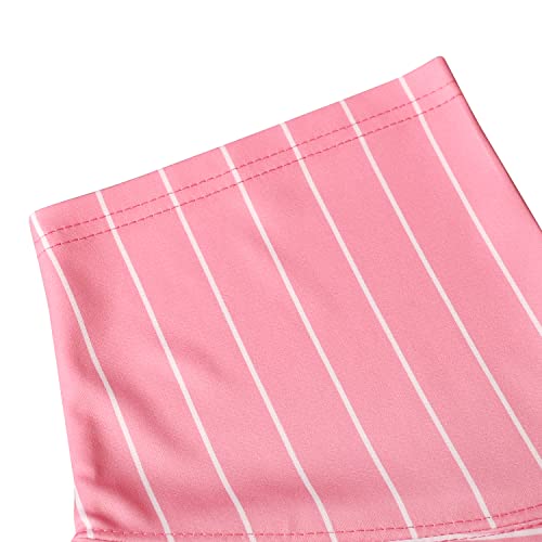 Blank Plain Hip Hop Hipster Baseball Jersey Button Down Shirts Sports Uniforms Men Women Jersey (Pink-Stripe, Large) #TOP3