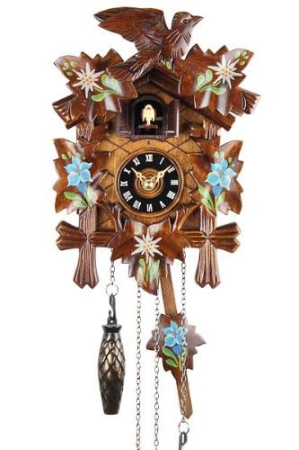 Miniatura 2 de Eble - Reloj De Cuco De 22 Cm De Madera Auténtica Pintada, Con Sonido, Funcionamiento A Pilas Y Mecanismo De Cuarzo
