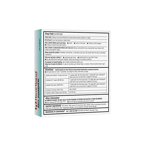 Heartland Pharma Loperamide Hydrochloride Anti-Diarrhea Medicine 2Mg Caplet Blister - Made In Usa - (24 Count) (Pack Of 1) #TOP1