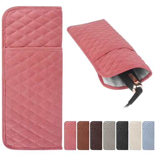 WRORUNER Heat Resistant Hair Tools Organizer Bag Portable Travel Storage Cover Pouch for Hair Straighteners, Curling Irons, Flat Irons and Hot Styling Tools(13.8' x 5.5')