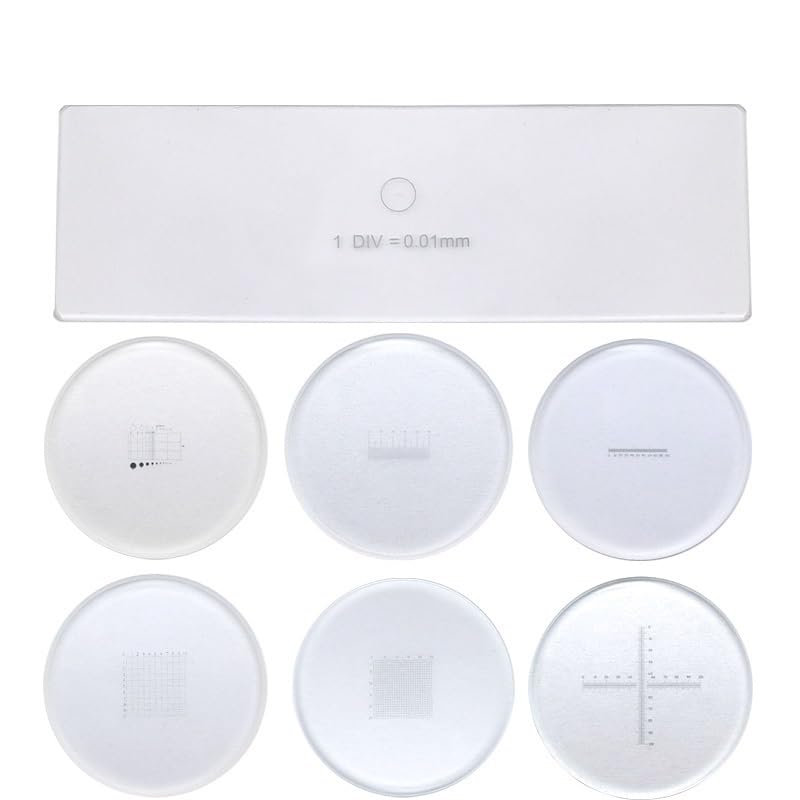 1pc Optical Glass Calibration Ruler Microscope Ocular Reticle Micrometer Calibration Slides DIV 0.1mm 0.2mm 0.05mm 0.01mm Micrometer(MS-1-N)