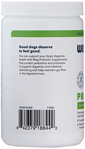 Image of Amazon Brand - Wag Probiotic Supplement Chews for Dogs, Supports Digestive Health and Gut Flora, Natural Duck Flavor, 160 Count, Pack of 1