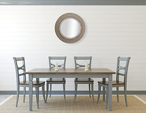 Creative Co-Op Round Decorative Wood Wall Mirror, Brown #TOP1