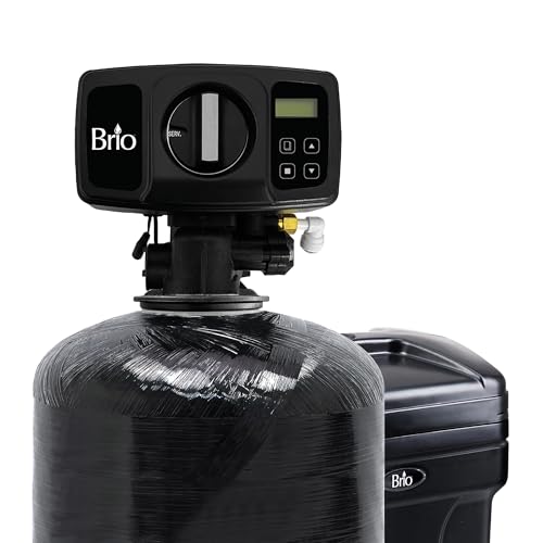 Brio WSFS9534 Whole House Water Softener System, 4+ Bathrooms, 64,000 Grains, 10 GPM, 12" x 52" Resin Tank, High-Efficiency Valve Head, Fully Compatible w/Existing Water Filtration System