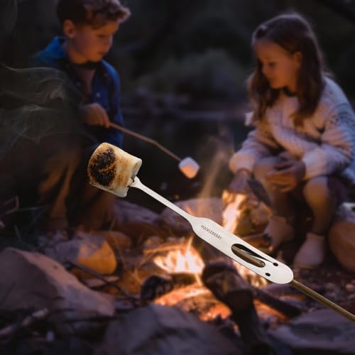 Huckleberry Marshmallow Gabeln + Sausage Maker | für Outdoor Camping | 4er Set - Aufsteck-Grillgabeln | für Stock, Lagerfeuer & Feuerschale