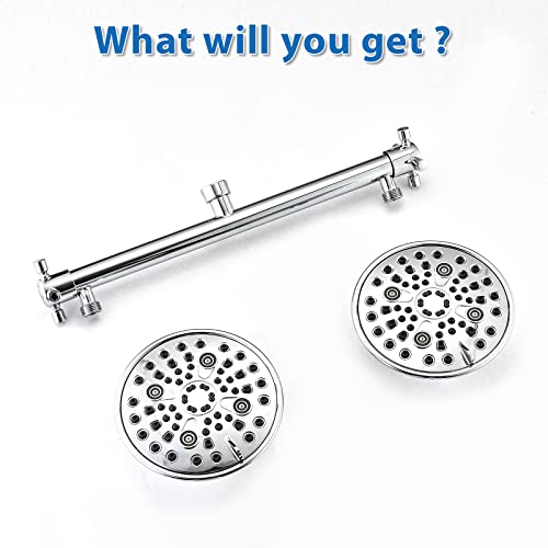 Proox Dual Shower Head with Valve, High Pressure 6-Setting Combo, Chrome by PROOX - Used condition - Image 7