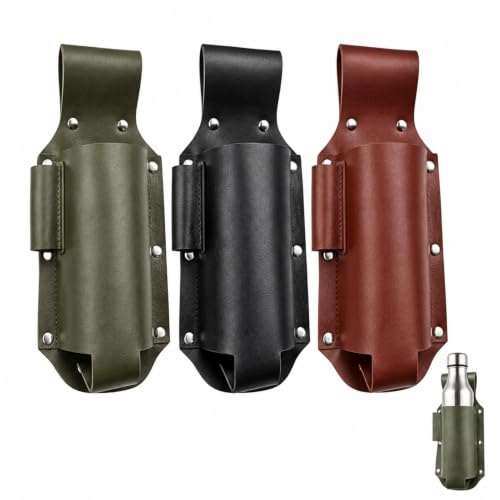 Lot de 3 ceintures à bière, porte-bouteille, ceinture de sport pour la course, la randonnée et le cyclisme, porte-bouteille avec taille réglable, marron, noir, vert