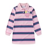 Hello Kitty Girls Long Sleeve Polo Rugby Dress for Big Kids Pink