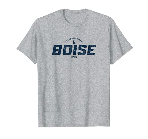 Boise Idaho ID Vintage Athletic Navy Logo deportivo Camiseta