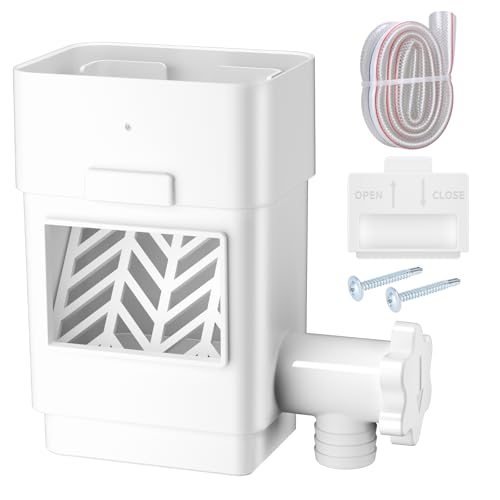 Upgraded Rain Barrel Diverter Kit Rainwater Collection System for 2x3 & 3x4 Downspout Gutter Diverter for Rain Barrel with Enhanced Water Capacity Filter Adjustable Valve White