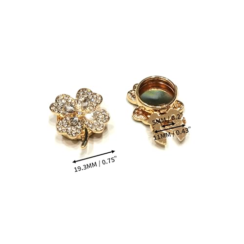 Cubiertas Botón Trébol Con Cristales Para Camisas miniatura 2