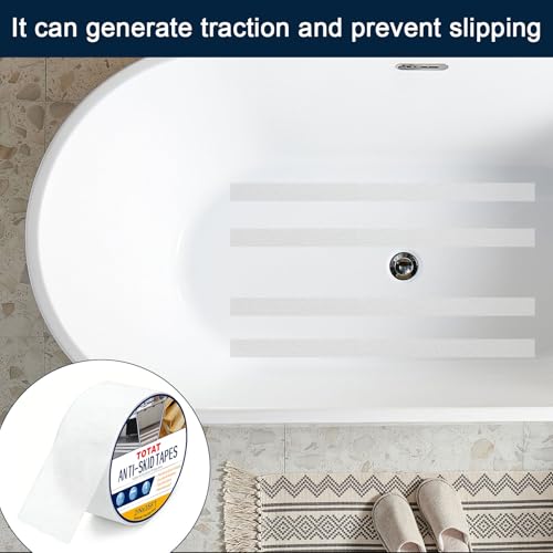 Image of Clear Anti Slip Tape for Stairs & Bathtubs, 2 inch x35FT Non-Skid Transparent Grip Tape - Soft PVC Safety Traction for Bare Feet, Pool Decks, Boats, Shower Floors