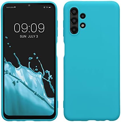 kwmobile Case Compatible with Samsung Galaxy A13 4G Case - Soft Slim Protective TPU Silicone Cover - Blue Reef