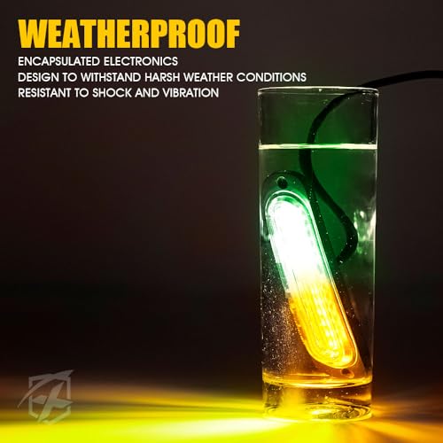 Xprite Amber Green LED Surface Mount Strobe Lights Kit, w/Control Panel Emergency Safety Warning Flashing Grille Cop Marker Light Assembly for Vehicles Trucks ATV UTV Motorcycle 8PCS by Xprite - Image 6