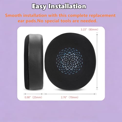 Almohadillas de Gel Refrescante de Repuesto para Auriculares Inalámbricos Jabra Evolve2 75 (No Compatible con Evolve 75) Almohadillas para Oído con Seda Ice y Espuma de Memoria - Negro miniatura 5