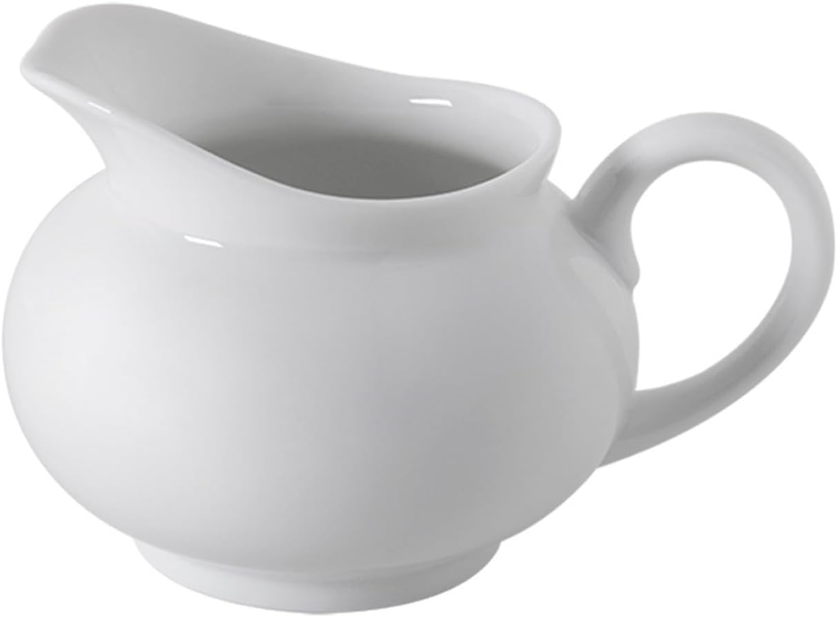 White Ceramic Gravy Boat for Sauces and Salad Dressings Gravy Boat and Saucer (340ml)