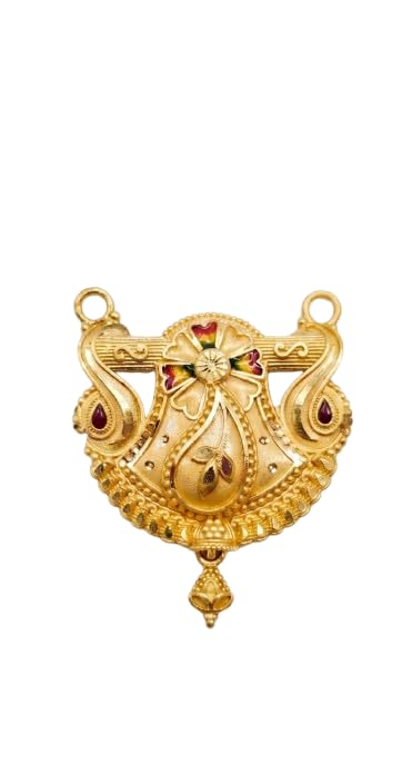 Gold-Toned Mangalsutra Pendant with Design, Traditional Style-image-29
