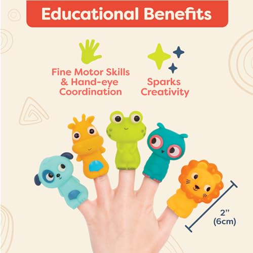 B. toys - Pinky Pals, marionnettes à Doigts Animaux colorées, 10 pièces – vue 4