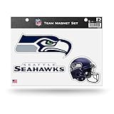 NFL Rico Industries Die Cut Team Magnet Set Sheet, Seattle Seahawks Team Color, 8.5 x 11-inches (TMS2902)