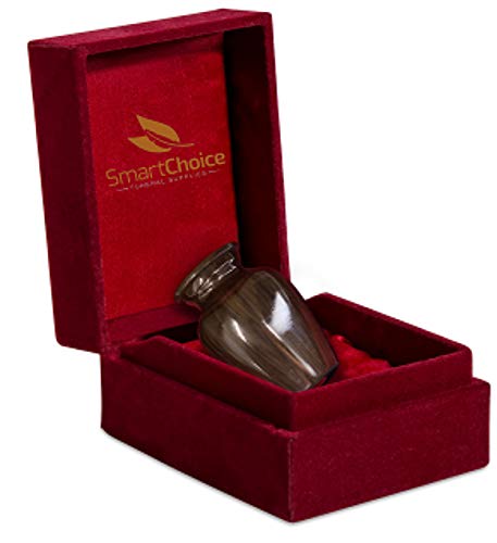 SmartChoice Urn Keepsake for Ashes Cremation Urn Keepsake for Human Ashes - Affordable Funeral Keepsake Urn for Ashes Handcrafted Urn (Chestnut Brown)