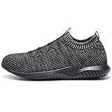 Furuian EnduraComfort Slip on Work Shoes for Men Wide Comfortable Lightweight Steel Toe Sneakers Men's and Women's Indestructible Safety Shoes Cozy Lounging Walking Sneakers