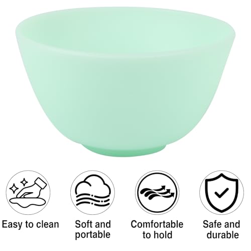 Wahijihe 5 Pcs Silicone Facial Mask Mixing Bowls Set,Multi colored Reusable Silicone Bowls for Diy Face Mask Mixing Tool for Facial Mask,Hair Dye,Other Skincare Products