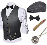 mafia kostüm herren Design inspiriert von Great Gatsby: Das Set ist eine tolle Wahl für 20/30er Jahre Motto-Party, Cocktail Party, Retro Stil Hochzeit, jährlicher Karneval und Halloween Kostüm Party.