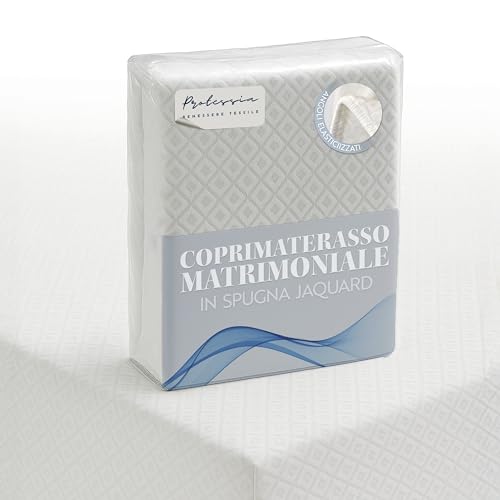 Protessia - Coprimaterasso Matrimoniale 160x190x27 cm in Spugna di Cotone