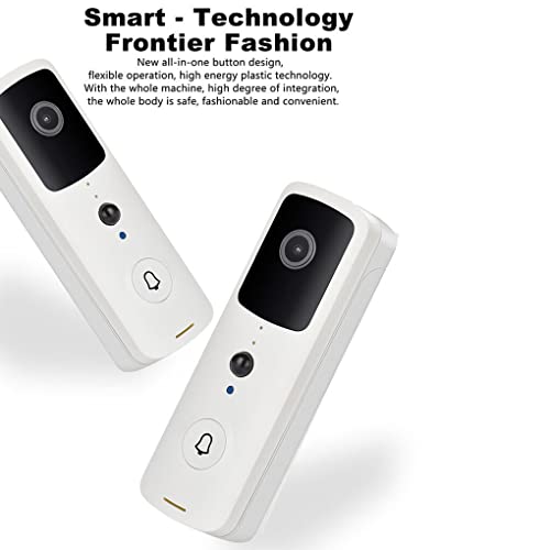 Widealiff Campainha de vídeo Wi-Fi reprodução mensagem push tirar foto campainha sem fio, Branco