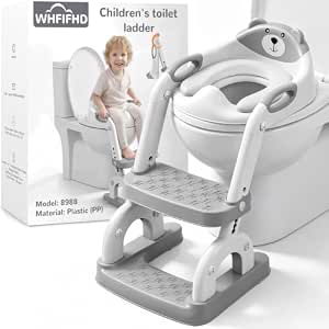 Potty Training Toilet with Step Stool: 2-in-1, 8 Adjustable Heights for Toddler