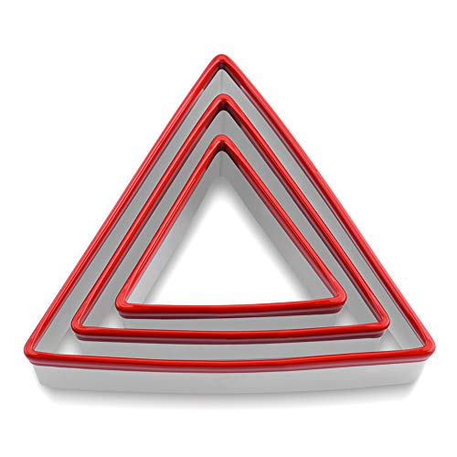 Fasaka 3-Piece Triangle Cookie Cutters Set 2.5” -3.5” – 4.5” Heavy Duty Baking Pastry Set For Decorating Cup Cake And Making The Pies #TOP1