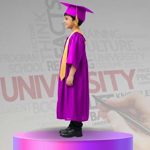 Image of Sarvda Graduation Gown for kids with Cap and Sash, Convocation Dress for Boys and GirlsSchool Ceremony, Fancy Dress