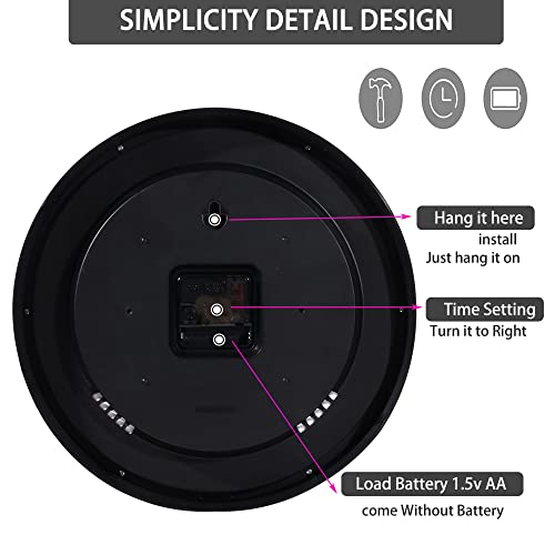 Oceek 12 Inch Black Wall Clock Modern Wall Clock 12" Silent Quartz Decorative Oceek Wall Clock Non Ticking Clock Black 12 Inch Quality Quartz Battery Operated Round 12-Inch Black Wall Clock(12”) #TOP5