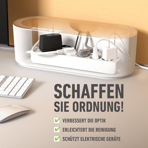 D-Line Kabelbox, Steckdosenleiste verstecken, Kabelmanagement für Schreibtische, TV-Kabel organisieren… – Ansicht 2