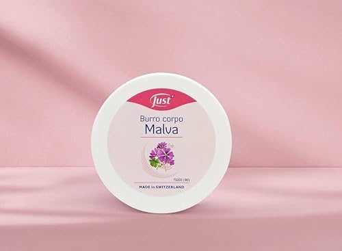 Just Burro Corpo Malva, Crema Idratante ed Emolliente, 150ml, per Tutti i Tipi di Pelle