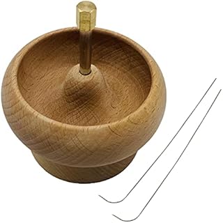 ALEOHALTER Bead Spinner Set, Spin Bead Loader Wooden Gem Workshop Bead Spinner, Bead Spinner Holder With Big Eye Needle Gifts, Jewelry Making Craft Wooden Bead Spinning