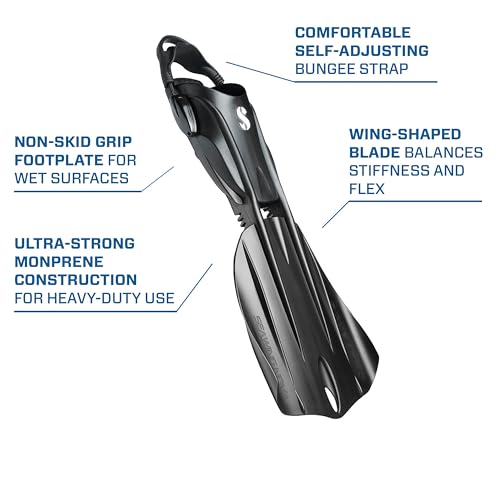 SCUBAPRO Seawing Nova Scuba Fin Set, Open Heel with Bungee Strap for Recreational Scuba Diving and Snorkeling, X-Large, Black by SCUBAPRO - Image 5