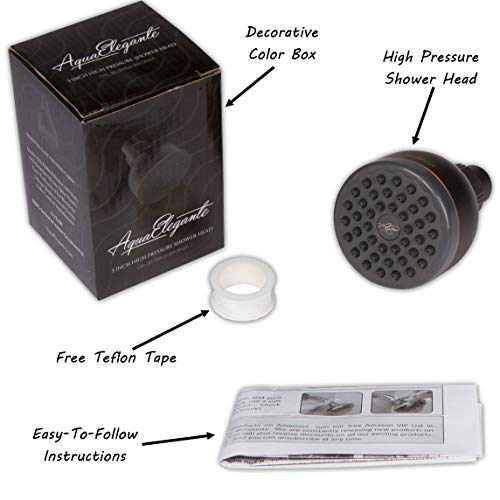 Aqua Elegante High Pressure Shower Head Bronze - Best Pressure Boosting, Wall Mount, Bathroom Showerhead For Low Flow Showers, 2.5 Gpm - Oil-Rubbed Bronze #TOP6
