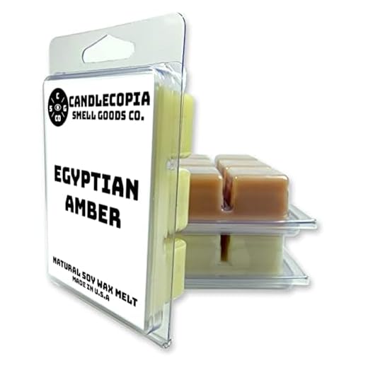 Candlecopia Sweet Patchouli, Indian Sandalwood and Egyptian Amber Strongly Scented Hand Poured Vegan Wax Melts, 18 Scented Wax Cubes, 9.6 Ounces in 3 x 6-Packs