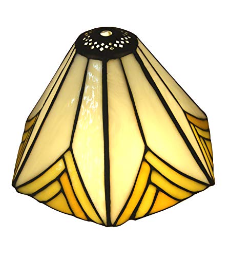 NOSHY Premium Tiffany SH-028 Hexagon Stained Glass Lampshades Replacement for Table Lamp, 8.3 Inch Diagonal, Exclusion Accessories, Pack of 1 - Thumbnail 6