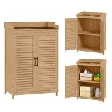 Outsunny Armadio da Giardino in Legno di Abete 65.5x40x98.5 cm Giallo